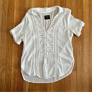 Abercrombie & Fitch White Lace Boho Blouse